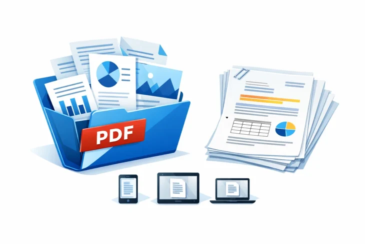 Порядок и универсальность PDF-документов: цифровые страницы выходят из файла рядом с бумажными.