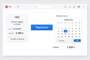 Интерфейс для подписания платежного поручения в формате PDF